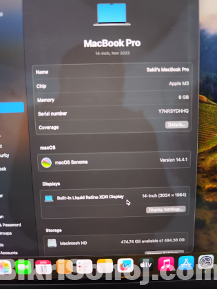 Macbook Pro 14 Inch M3 Chip Liquid Retina Display 8gb Ram
